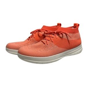 Fitflop Uberknit Slip-On High Top Sneakers Athletic Shoes Orange Womens Size 10
